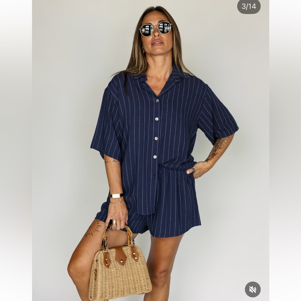 Fig and willow Tiana striped shorts